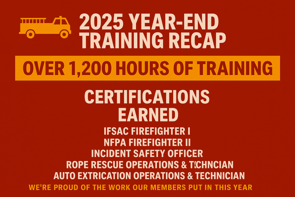 In 2025, Valley Fire & Rescue members completed more than 1,200 hours of training to ensure they are prepared when it matters most.